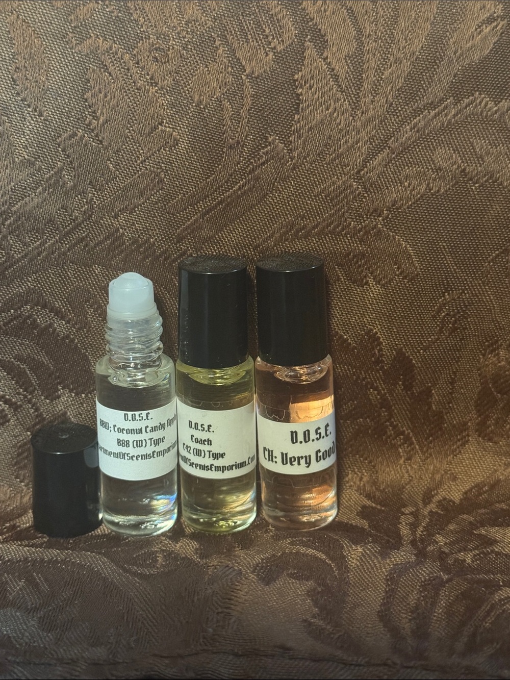 Set of Three Ladies Roll-On Fragrance Oils 3.7 ml bottle Floral & Sweet Smells